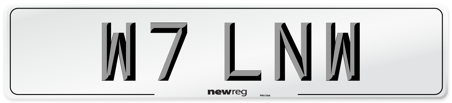 W7 LNW Number Plate from New Reg